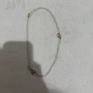 Elegant White and Gold Women's Slip on Choker Necklace